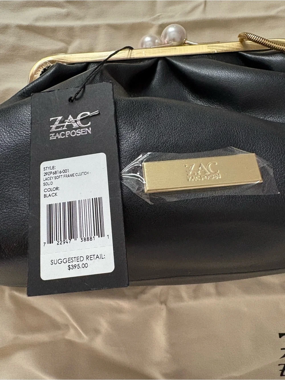 Zac Zac Posen Lacey Soft Frame Clutch/ Crossbody Bag